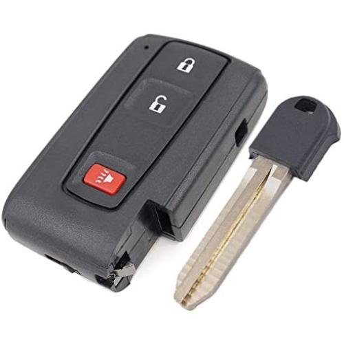 Keyecu Replacement Shell Keyless Smart Remote Key Case Fob 2+1 Button for Toyota Prius 2004-2009 with Uncut Key Blade