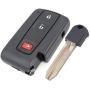 Keyecu Replacement Shell Keyless Smart Remote Key Case Fob 2+1 Button for Toyota Prius 2004-2009 with Uncut Key Blade