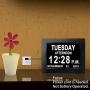 Digital Calendar Alarm Day Clock - with 8” Screen Display, am pm, 5 Alarm, for Extra Impaired Vision People, The Aged Seniors, The Dementia, Wall Mounted, black