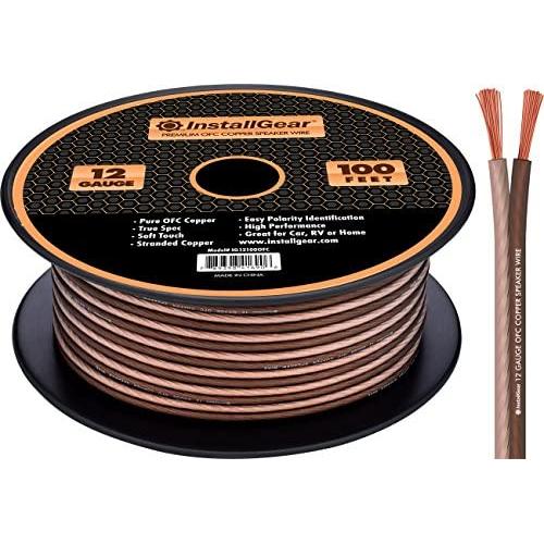 InstallGear 12 Gauge Speaker Wire - 99.9% Oxygen-Free Copper - True Spec and Soft Touch Cable (100-feet)