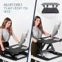Height Adjustable Stand Up Desk Converter Ergonomic Sit Stand Riser - Flat Top Table Size 22x26 Supports 30lbs - No Assembly Required - Premium Quality and Very Sturdy - Perfect for Laptops or iMacs