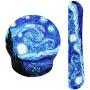 Van Gogh Starry Night Ergonomic Design Mouse Pad with Wrist Rest Hand Support and Keyboard Support. Round Large Mousing Area. Mouse Pad and Keyboard Pad for Laptop, PC Computer & Mac.
