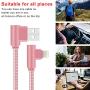 90 Degree iPhone Charger 10 FT 3 Pack Lightning Cable Right Angle Braided iPhone Charging &Syncing Cord for iPhone12/11/Pro/Xs Max/XS/XR/X/iPad/iPod (Rose Gold,10Feet)