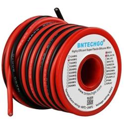 BNTECHGO 14 Gauge Silicone Wire Spool 20ft Red and 20ft Black Flexible 14 AWG Stranded Copper Wire