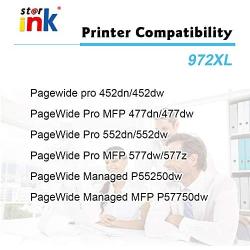 Starink Compatible Ink Cartridge Replacement for HP 972X 972A 972 Work for PageWide Pro 452dn 452dw 477dn 477dw 552dw 552dn 577dw 577z Printers 4PK (1 Black 1 Cyan 1 Magenta 1 Yellow)