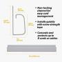 J Channel Desk Cable Organizer by SimpleCord – 5 Grey Raceway Channels - Gray Cord Cover Management Kit for Desks, Offices, and Kitchens