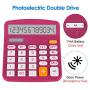 Helect Calculator, Standard Function Desktop Calculator, Plum