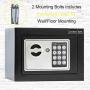 JUGREAT Safe Box with Induction Light,Electronic Digital Securit Safe Steel Construction Hidden with Lock，Wall or Cabinet Anchoring Design for Home Office Hotel BusinessGun Passport Cash (Pure Black)
