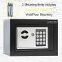 JUGREAT Safe Box with Induction Light,Electronic Digital Securit Safe Steel Construction Hidden with Lock，Wall or Cabinet Anchoring Design for Home Office Hotel BusinessGun Passport Cash (Pure Black)