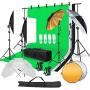 SH Photography Lighting Kit, 6.5x10FT/2x3m Background Support System 800W 5500K Softbox Umbrella Continuous Lighting Equipment, 2-in-1 Reflector, for Photos, Videos, Portraits and Product Shooting