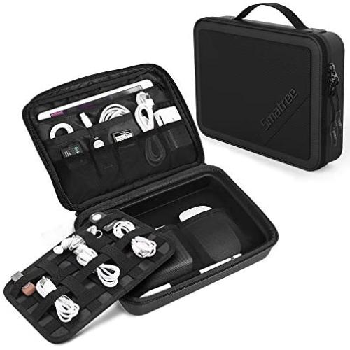 Smatree Universal Travel Case for Small Electronics Accessories Compatible for 7.9 inches iPad Mini 4 Protective Gadget Bag with Handle, Lightweight Cable Organizer,Black
