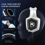 RUNMUS Gaming Headset for PS4, Xbox One, PC Headset w/Surround Sound, Noise Canceling Over Ear Headphones with Mic & LED Light, Compatible with PS5, PS4, Xbox One, Switch, PC, PS3, Mac, Laptop, White