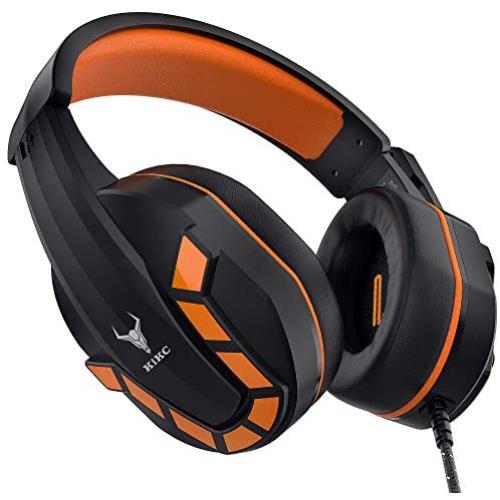 Kikc PS4 Gaming Headset with Mic for Xbox One, Nintendo Switch, Mobile Phone, iPad, PC and Notebook, Controllable Volume Gaming Headphones with Soft Earmuffs