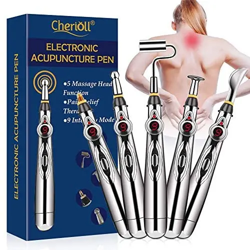 Electronic Acupuncture Pen, 5-in-1Electronic Massage Pen, Meridian Energy Pen for Pain Relief, Pain Relief Therapy, Electric Meridians Acupuncture Machine, Massager Relief Pain Tools