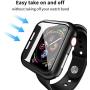 Smiling Case Compatible with Apple Watch Series 6/SE/Series 5/Series 4 40mm with Built in Tempered Glass Screen Protector- All Around Hard PC Case Overall Protective Cover (Black)