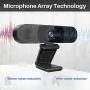 3 in 1 Webcam - C980 Pro Webcam 1080P, 2 Speakers & 4 Built-in Omnidirectional Microphones Arrays, Webcam with Microphone for Video Conferencing Streaming, Noise Reduction, Plug & Play, w/Cover