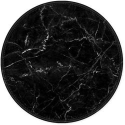 ITNRSIIET [20% Larger] Mouse Pad with Stitched Edge Premium-Textured Mouse Mat Waterproof Non-Slip Rubber Base Round Mousepad for Laptop PC Office 8.7×8.7×0.12 inches, Black Marbling