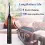 Sonic Electric Toothbrush for Adults and Teens 5 Modes with 2 Mins Build in Timer 6 Hours Charge 100 Day Use Electric Travel & Portable Toothbrush with 2 Brush Heads