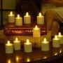 Battery Operated Led Rechargeble Remote Tea Lights Small Fake Votive Candles with Moving Flame Outdoor Flickering Flameless Electric Candle Light with Timer Can be Charged for Christmas-6 Pack