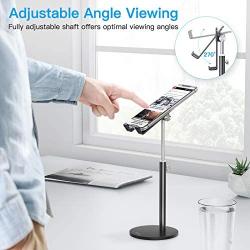 Cell Phone Stand, OMOTON Angle Height Adjustable Phone Stand, Aluminum Desktop Phone Holder Dock Stand for Desk, Compatible with iPhone 11/Xr/Xs Max, All Smartphones and All Tablets(4-11), Black