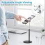 Cell Phone Stand, OMOTON Angle Height Adjustable Phone Stand, Aluminum Desktop Phone Holder Dock Stand for Desk, Compatible with iPhone 11/Xr/Xs Max, All Smartphones and All Tablets(4-11), Black