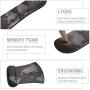 HOMKUMY Mouse Pad with Wrist Support and Keyboard Wrist Rest, Ergonomic Memory Foam Wrist Cushion Support with Non Slip Rubber Base Set for Computer, Laptop, Mac, Easy Typing & Pain Relief, World Map