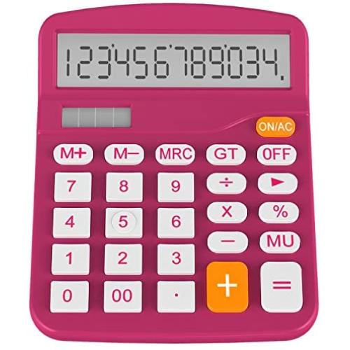 Helect Calculator, Standard Function Desktop Calculator, Plum
