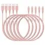 iPhone Charger Cable 6ft 5Pack,[MFi Certified] Lightning Cable 6 Foot,Ailawuu iPhone Cord USB Fast Charging Compatible with iPhone 11/11 Pro/Pro Max/X/XS Max/XR/8/8 Plus/7/7 Plus(Pink)
