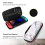 Fintie Carry Case for Nintendo Switch - [Shockproof] Hard Shell Protective Cover Travel Bag w/10 Game Card Slots, Inner Pocket for Nintendo Switch Console Joy-Con & Accessories, Marble Pink