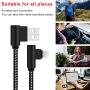 90 Degree iPhone Charger 10 FT 3 Pack Lightning Cable Right Angle Braided iPhone Charging &Syncing Cord for iPhone Xs Max/XS/XR/X/iPad/iPod (Black White)