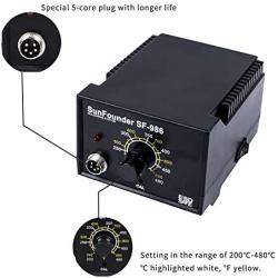 SunFounder Electronic Soldering Station Analog SF-986 60W Analog Adjustable Temperature Thermostat Soldering Iron Station Kit with ON-Off Switch Soldering Stand Holder 4 Soldering Tips