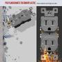 ENERLITES Tamper-Resistant Child Safe Duplex Receptacle Outlet, Residential Grade, 3-Wire, Self-Grounding, 2-Pole, 15A 125V, UL Listed, 61580-TR-GY-10PCS, Gray (10 Pack)