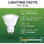 10 Pack Bioluz LED GU10 LED Bulbs Dimmable 3000K 50W Halogen Replacement 120v UL Listed (Pack of 10)