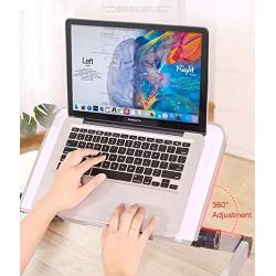 Laptop Stand Adjustable, Portable Laptop Table Stand, Ergonomic Laptop Riser Notebook Reading Holder for Desk, Foldable Laptop Desk Stand Lap Bed Tray Table Standing Desk (White, Large)