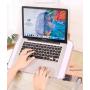 Laptop Stand Adjustable, Portable Laptop Table Stand, Ergonomic Laptop Riser Notebook Reading Holder for Desk, Foldable Laptop Desk Stand Lap Bed Tray Table Standing Desk (White, Large)