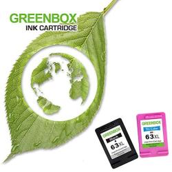 GREENBOX Remanufactured Ink Cartridge 63 Replacement for HP 63 63XL for HP OfficeJet 3830 5255 5258 Envy 4520 4512 4513 4516 DeskJet 1112 1110 3630 3632 3634 2130 2132 Printer (1 Black 1 Tri-Color)