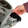 Officemate Deluxe 3-Hole Punch, Heavy Duty, with Chip Drawer, 45 Sheet Capacity (90100), Silver/Navy