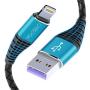 iPhone Charger Cable 1ft, CABEPOW 1 Foot Lightning Cable [2-Pack], Fast iPhone Charging Cord Compatible with iPhone 11/11 Pro /11 Pro Max/XS/XS Max/XR/X/8/8 Plus/7/6(Not Apple MFi Certified)-Blue