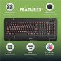 Azio Vision Backlit Computer Keyboard - Wired USB Keyboard with LARGE PRINT keys and 5 Interchangeable Backlight Colors (KB506)
