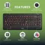 Azio Vision Backlit Computer Keyboard - Wired USB Keyboard with LARGE PRINT keys and 5 Interchangeable Backlight Colors (KB506)