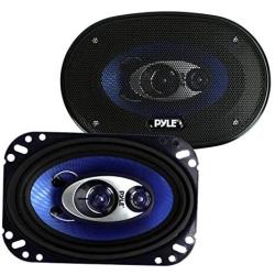 Pyle 4 x 6 Three Way Sound Speaker System - Pro Mid Range Triaxial Loud Audio 240 Watt per Pair w/ 4 Ohm Impedance and 3/4 Piezo Tweeter for Car Component Stereo PL463BL