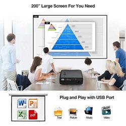 Full HD Native 1080P Projector 7200 Lumen LCD Home Theater Projector Support 4k Zoom Max 200'' Display, Compatible with TV Stick, HDMI, AV VGA, PS4, Smartphone for Outdoor Movies Home Theater Business