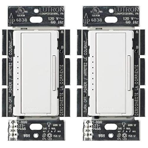 Lutron Maestro C.L Dimmer Switch (2 Pack) | for Dimmable LED, Halogen & Incandescent Bulbs, Single-Pole or Multi-Location | MACL-153M-WH | White