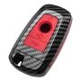 TANGSEN Smart Key Fob Case for FORD EDGE EXPEDITION EXPLORER FUSION MUSTANG COBRA 4 Button Keyless Entry Remote Personalized Protective Cover Plastic Carbon Fiber Pattern Red Silicone