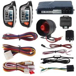 EASYGUARD EC200-K9 2 Way Car Alarm System with LCD Pager Display Remote Engine Start Turbo Timer Mode Shock Alarm DC12V Long Remote Range