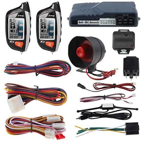 EASYGUARD EC200-K9 2 Way Car Alarm System with LCD Pager Display Remote Engine Start Turbo Timer Mode Shock Alarm DC12V Long Remote Range