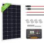 ECO-WORTHY 120 Watts 12 Volts Solar Starter Kit: 120W Monocrystalline Solar Panel + 20A PWM Charge Controller + Z Brackets + 16ft Solar Cable with Connector