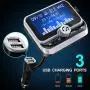 Bluetooth FM Transmitter for Car, Clydek Car Charger Adapter 1.8” Large Display Bluetooth Car Adapter with Remote Control,4 Music Play Modes,Fast Charger,Hands Free,AUX Input&Output
