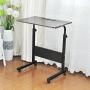 DlandHome 23.6 Inches Medium Size Mobile Side Table, Adjustable Movable w/Tablet Slot & Wheels, Portable Laptop Stand for Bed Sofa, 05#3-60B Black