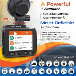 Rove R2- 4K Dash Cam Built in WiFi GPS Car Dashboard Camera Recorder with UHD 2160P, 2.4'' LCD, 150° Wide Angle, WDR, Night Vision